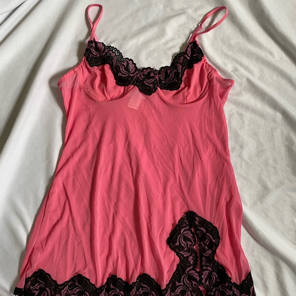 Pink and black babydoll